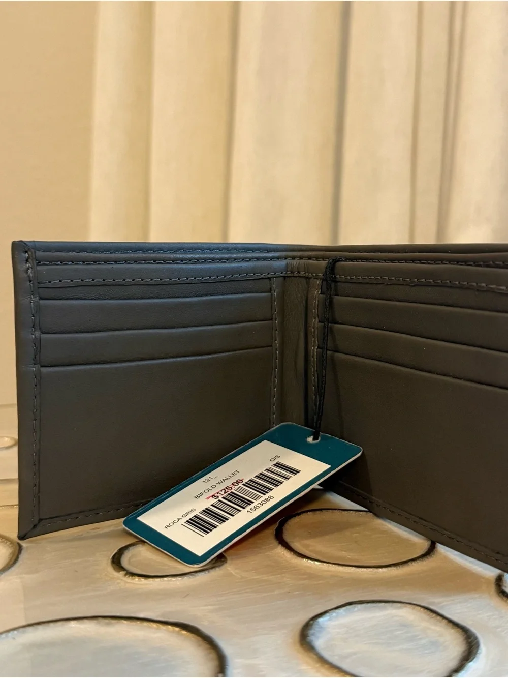 LA BOMA Bifold Leather Wallet Gray